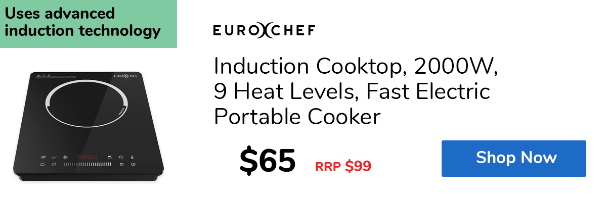 Induction Cooktop, 2000W, 9 Heat Levels, Fast Electric Portable Cooker