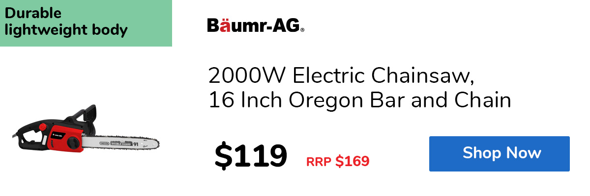 2000W Electric Chainsaw, 16 Inch Oregon Bar and Chain
