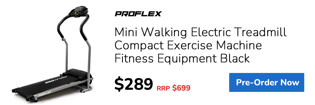 PRE-ORDER PROFLEX Mini Walking Electric Treadmill Compact Exercise Machine Fitness Equipment Black