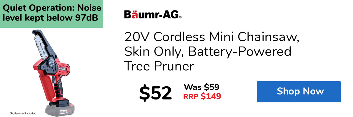 20V Cordless Mini Chainsaw, Skin Only, Battery-Powered Tree Pruner