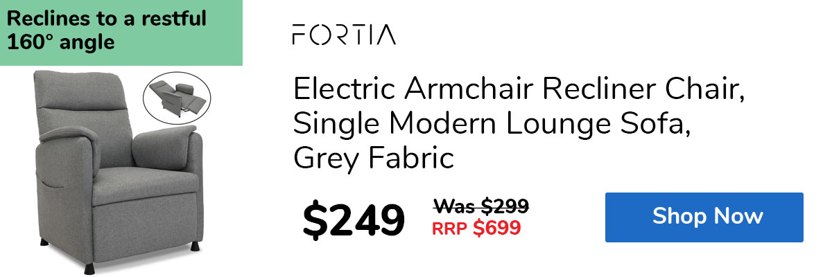 Electric Armchair Recliner Chair, Single Modern Lounge Sofa, Grey Fabric