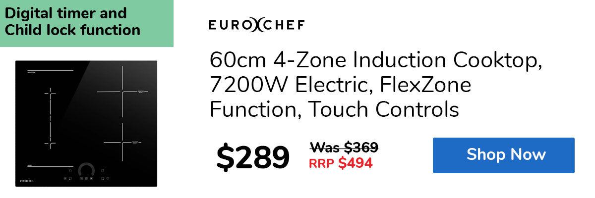 60cm 4-Zone Induction Cooktop, 7200W Electric, FlexZone Function, Touch Controls