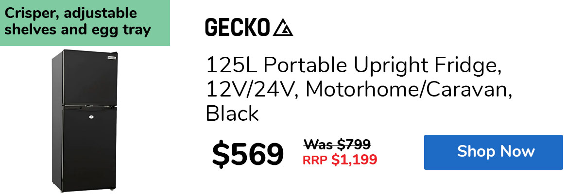 125L Portable Upright Fridge, 12V/24V, Motorhome/Caravan, Black