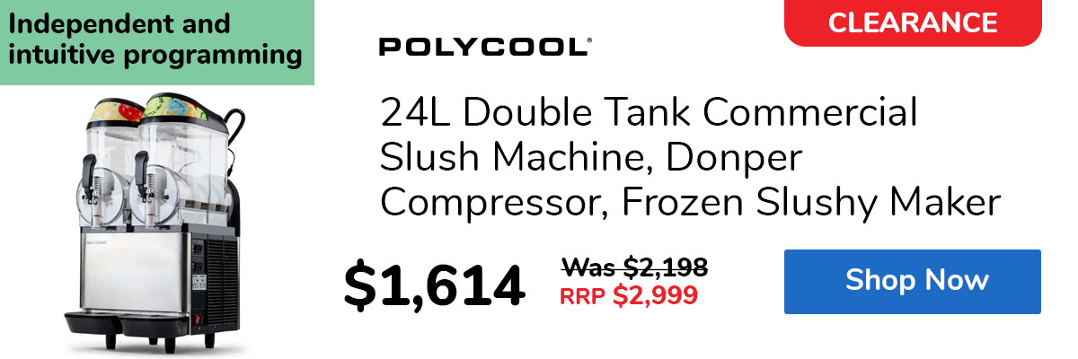 24L Double Tank Commercial Slush Machine, Donper Compressor, Frozen Slushy Maker