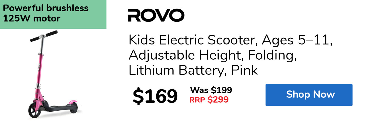 Kids Electric Scooter, Ages 5–11, Adjustable Height, Folding, Lithium Battery, Pink