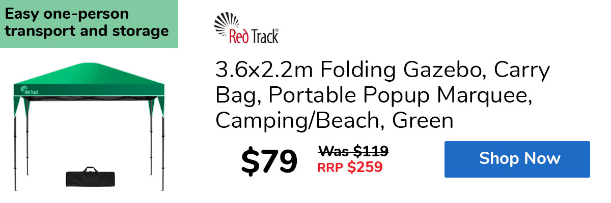 3.6x2.2m Folding Gazebo, Carry Bag, Portable Popup Marquee, Camping/Beach, Green