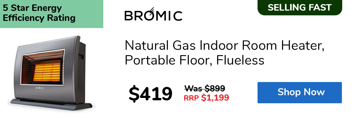 Natural Gas Indoor Room Heater, Portable Floor, Flueless