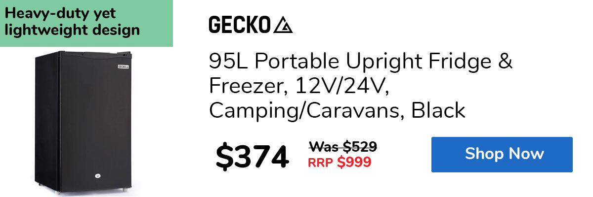95L Portable Upright Fridge & Freezer, 12V/24V, Camping/Caravans, Black