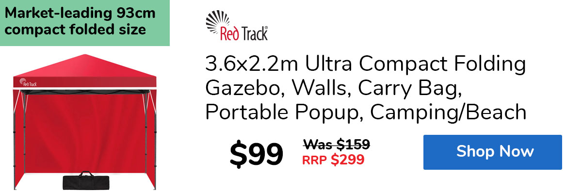 3.6x2.2m Ultra Compact Folding Gazebo, Walls, Carry Bag, Portable Popup, Camping/Beach