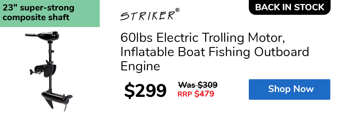 60lbs Electric Trolling Motor, Inflatable Boat Fishing Outboard Engine