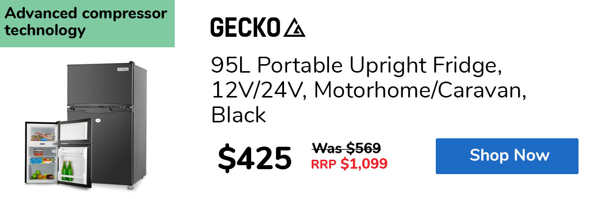 95L Portable Upright Fridge, 12V/24V, Motorhome/Caravan, Black