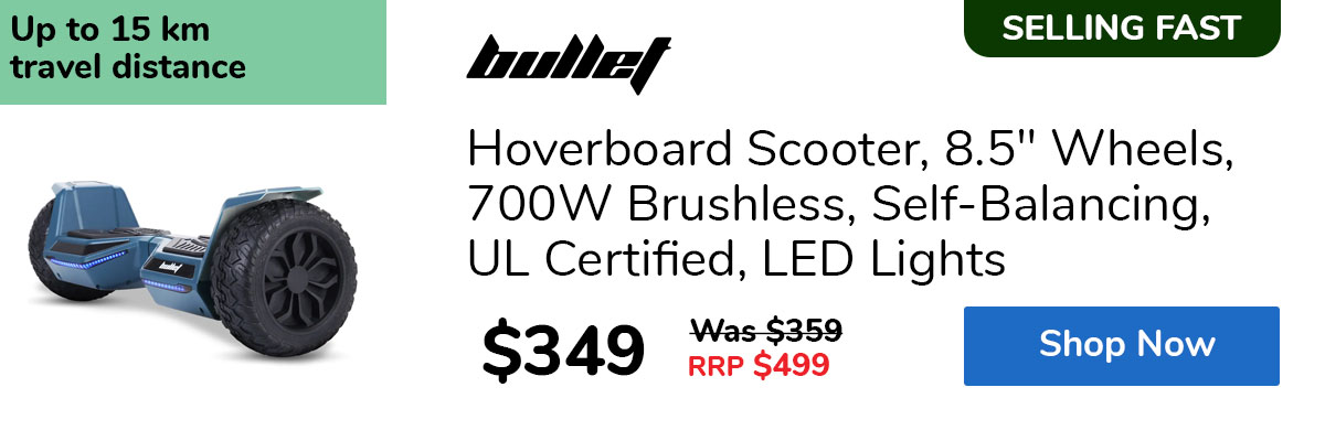 Hoverboard Scooter, 8.5" Wheels, 700W Brushless, Self-Balancing, UL Certified, LED Lights