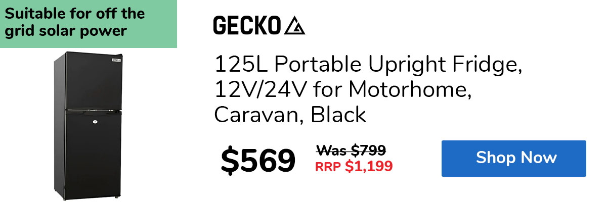 125L Portable Upright Fridge, 12V/24V for Motorhome, Caravan, Black