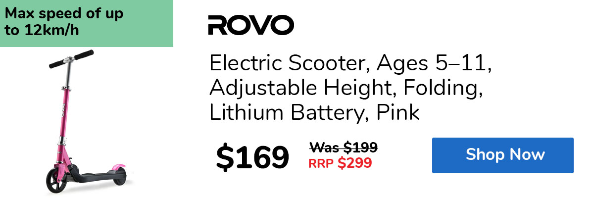 Electric Scooter, Ages 5–11, Adjustable Height, Folding, Lithium Battery, Pink