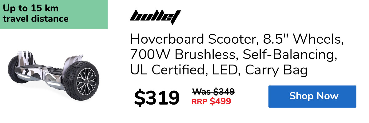 Hoverboard Scooter, 8.5" Wheels, 700W Brushless, Self-Balancing, UL Certified, LED, Carry Bag