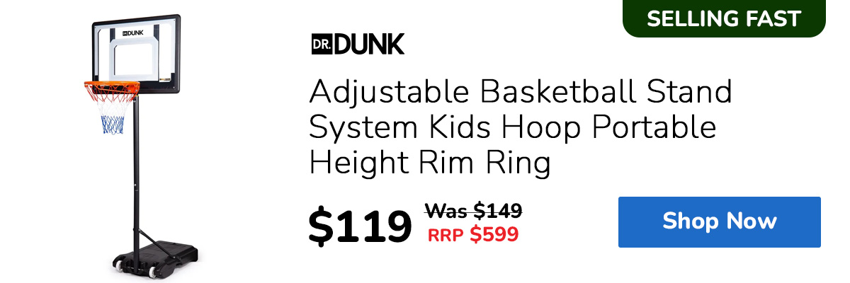 Dr. Dunk Adjustable Basketball Stand System Kids Hoop Portable Height Rim Ring