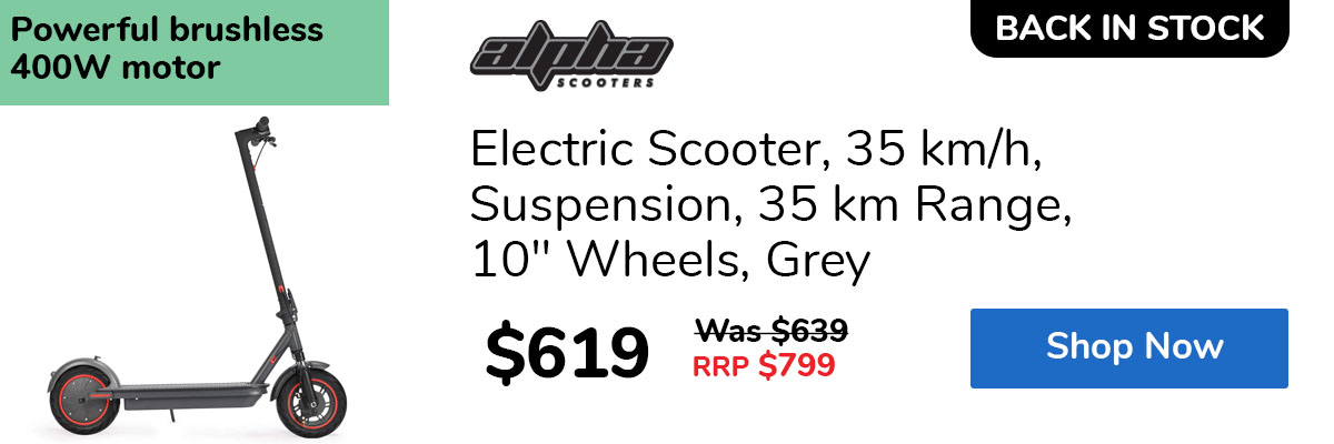 Electric Scooter, 35 km/h, Suspension, 35 km Range, 10" Wheels, Grey