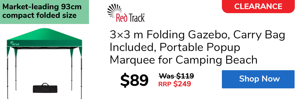 3×3 m Folding Gazebo, Carry Bag Included, Portable Popup Marquee for Camping Beach