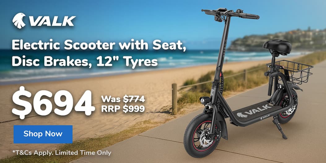 Electric Scooter with Seat, Disc Brakes, 12" Tyres