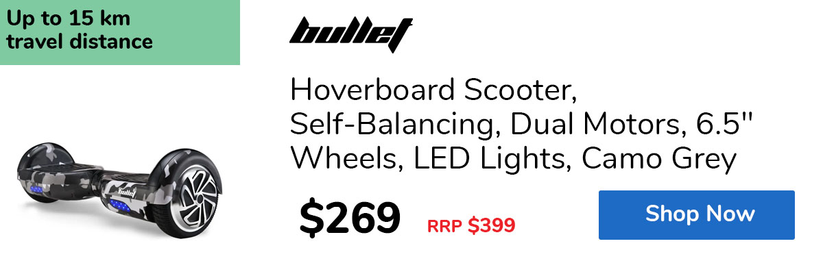 Hoverboard Scooter, Self-Balancing, Dual Motors, 6.5" Wheels, LED Lights, Camo Grey