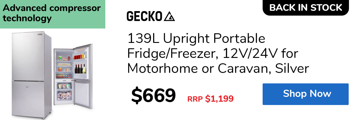 139L Upright Portable Fridge/Freezer, 12V/24V for Motorhome or Caravan, Silver