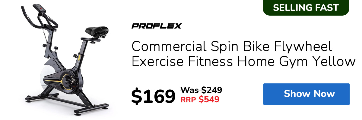PROFLEX Commercial Spin Bike Flywheel Exercise Fitness Home Gym Yellow