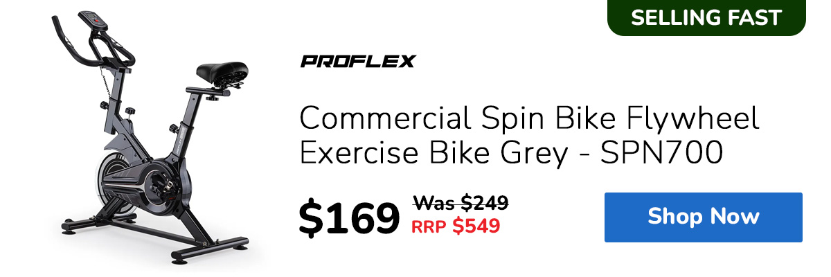 PROFLEX Commercial Spin Bike Flywheel Exercise Bike Grey - SPN700