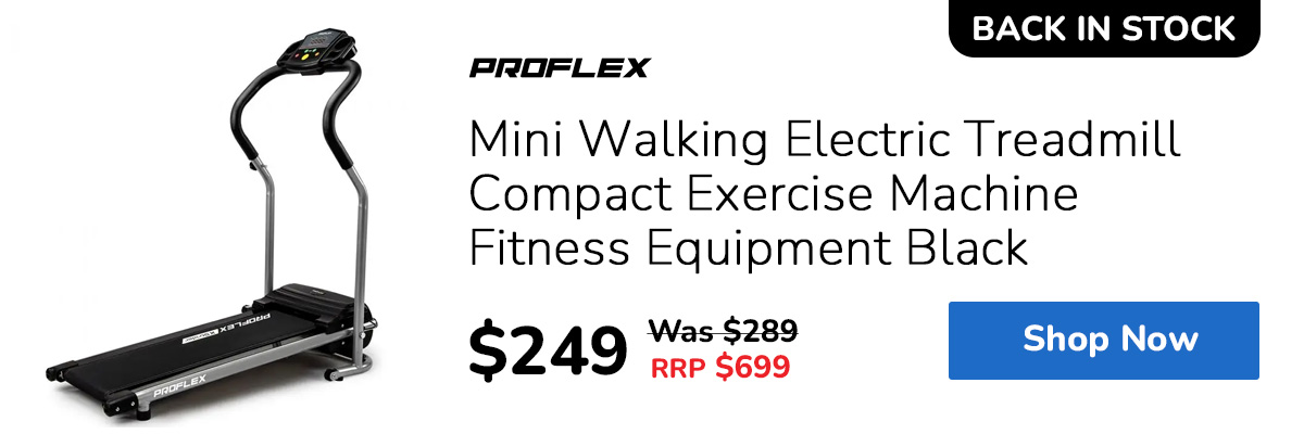 PROFLEX Mini Walking Electric Treadmill Compact Exercise Machine Fitness Equipment Black