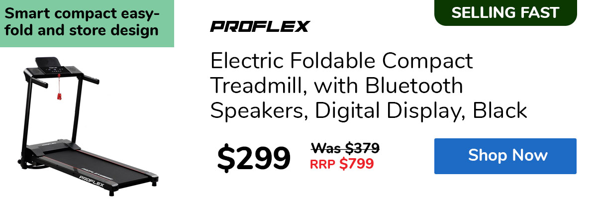 Electric Foldable Compact Treadmill, with Bluetooth Speakers, Digital Display, Black