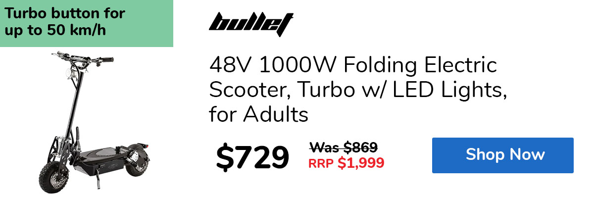 48V 1000W Folding Electric Scooter, Turbo w/ LED Lights, for Adults