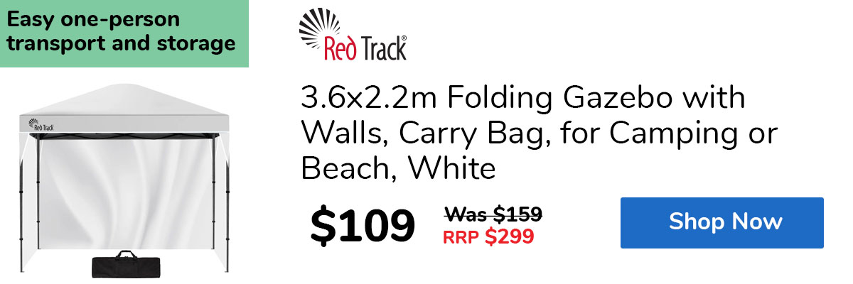 3.6x2.2m Folding Gazebo with Walls, Carry Bag, for Camping or Beach, White