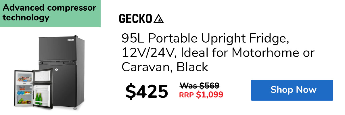 95L Portable Upright Fridge, 12V/24V, Ideal for Motorhome or Caravan, Black