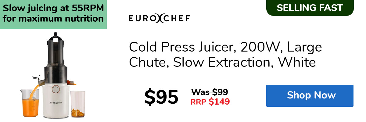Cold Press Juicer, 200W, Large Chute, Slow Extraction, White