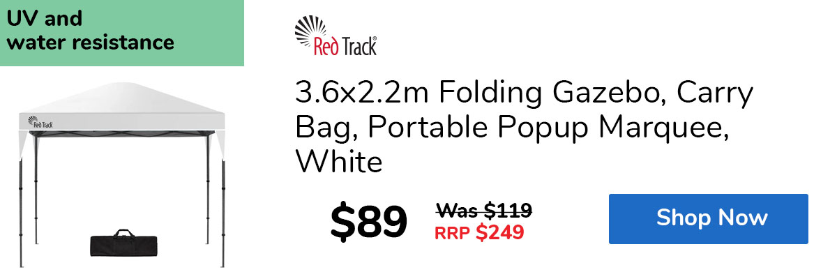 3.6x2.2m Folding Gazebo, Carry Bag, Portable Popup Marquee, White