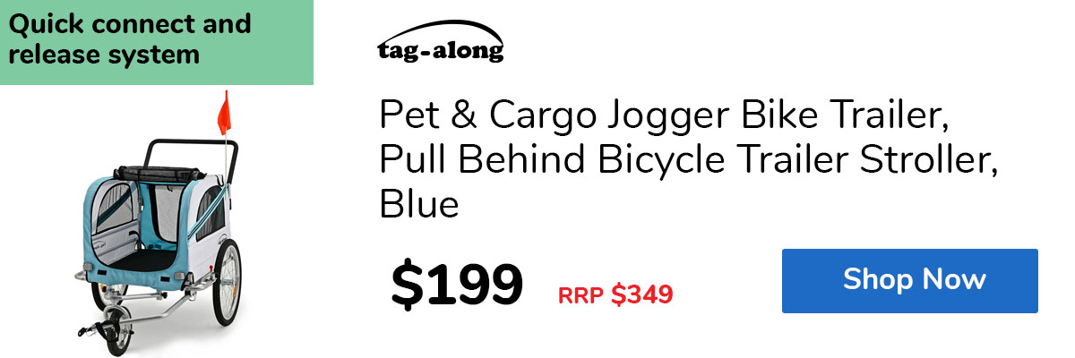 Pet & Cargo Jogger Bike Trailer, Pull Behind Bicycle Trailer Stroller, Blue