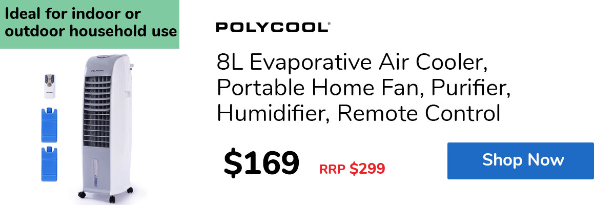 8L Evaporative Air Cooler, Portable Home Fan, Purifier, Humidifier, Remote Control