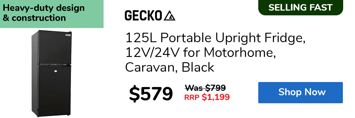 125L Portable Upright Fridge, 12V/24V for Motorhome, Caravan, Black