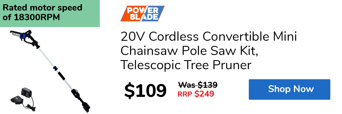 20V Cordless Convertible Mini Chainsaw Pole Saw Kit, Telescopic Tree Pruner