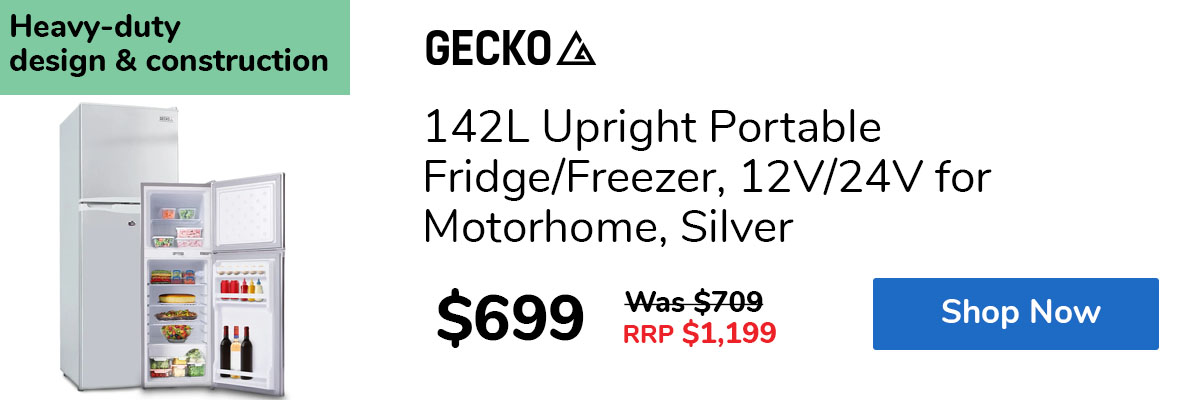 142L Upright Portable Fridge/Freezer, 12V/24V for Motorhome, Silver