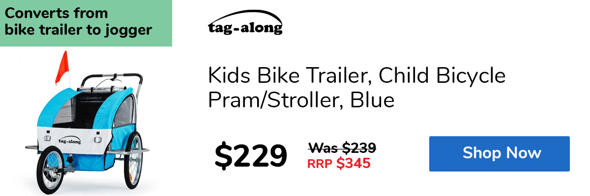Kids Bike Trailer, Child Bicycle Pram/Stroller, Blue
