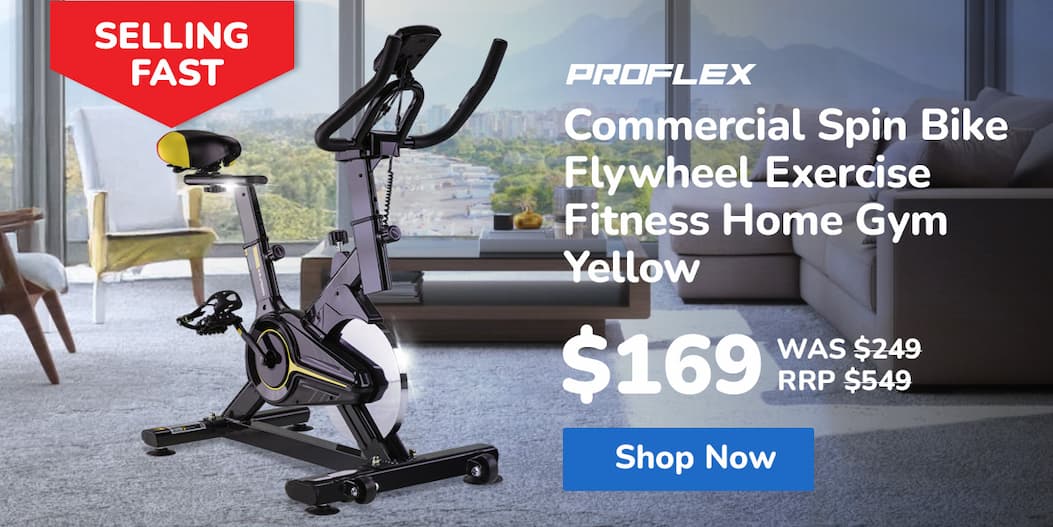 PROFLEX Commercial Spin Bike Flywheel Exercise Fitness Home Gym Yellow