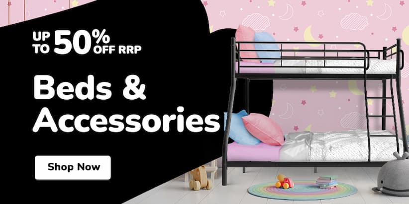 BEDS & ACCESSORIES UP TO 50% OFF RRP