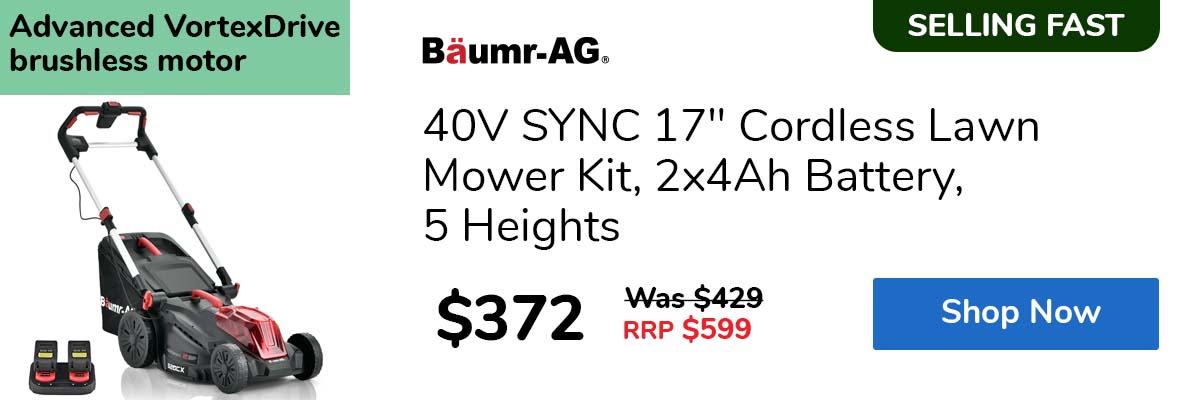 40V SYNC 17" Cordless Lawn Mower Kit, 2x4Ah Battery, 5 Heights