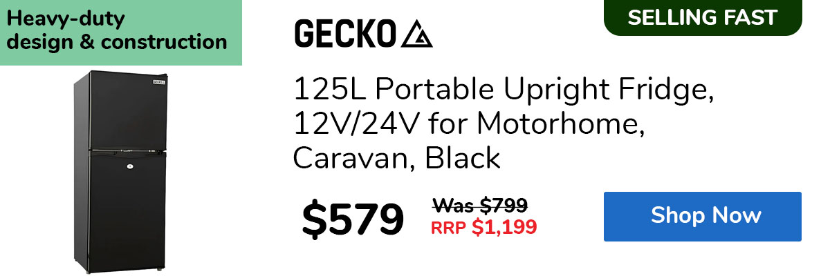 125L Portable Upright Fridge, 12V/24V for Motorhome, Caravan, Black