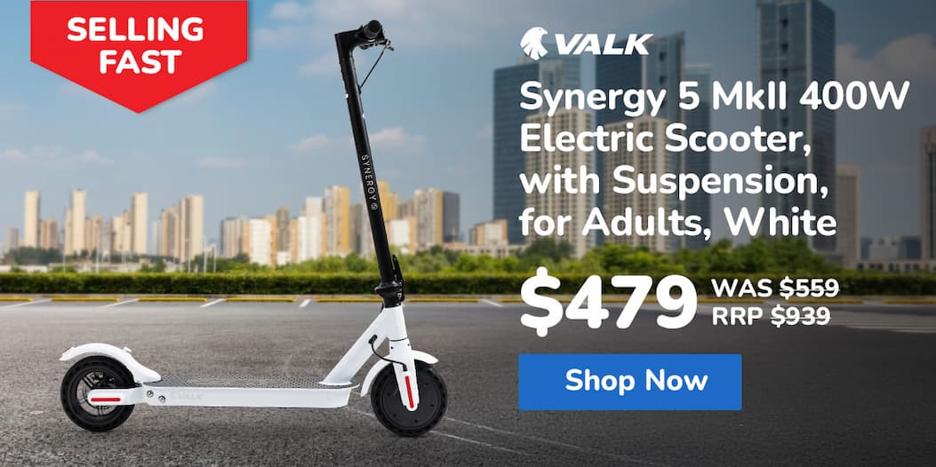 VALK Synergy 5 MkII 400W Electric Scooter, with Suspension, for Adults, White