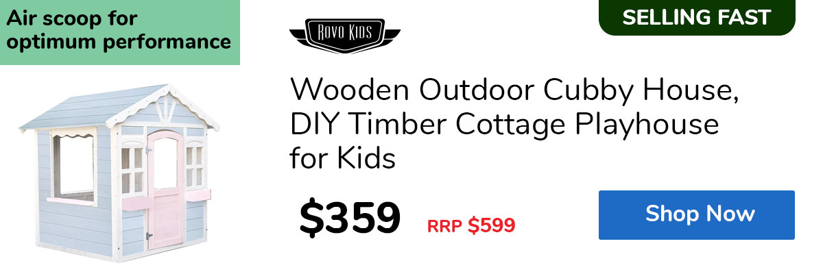 Wooden Outdoor Cubby House, DIY Timber Cottage Playhouse for Kids