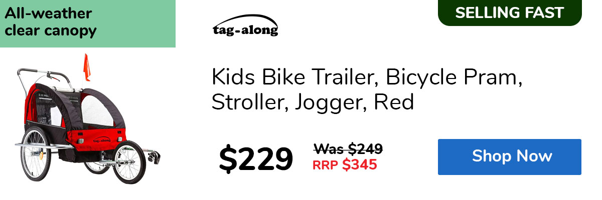 Kids Bike Trailer, Bicycle Pram, Stroller, Jogger, Red