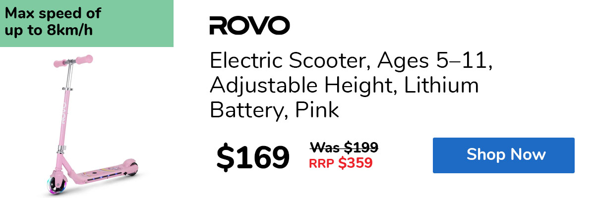 Electric Scooter, Ages 5–11, Adjustable Height, Lithium Battery, Pink