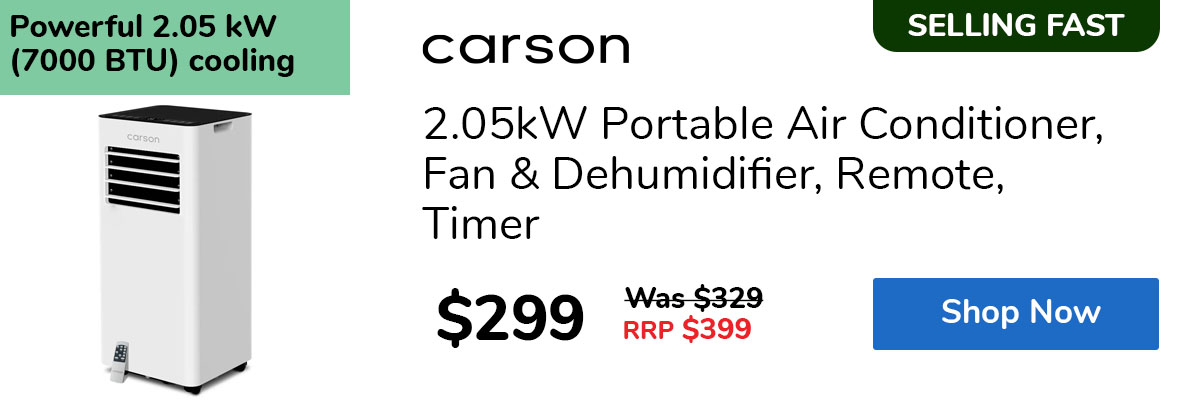 2.05kW Portable Air Conditioner, Fan & Dehumidifier, Remote, Timer