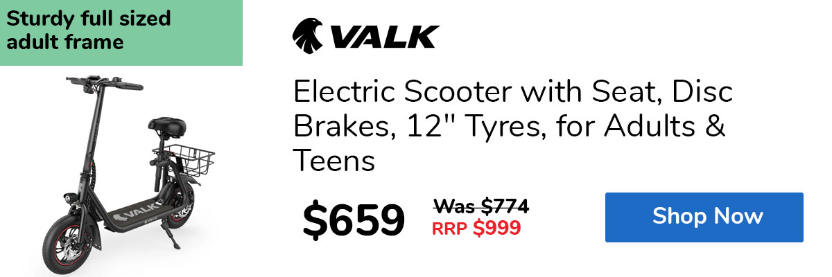 Electric Scooter with Seat, Disc Brakes, 12" Tyres, for Adults & Teens